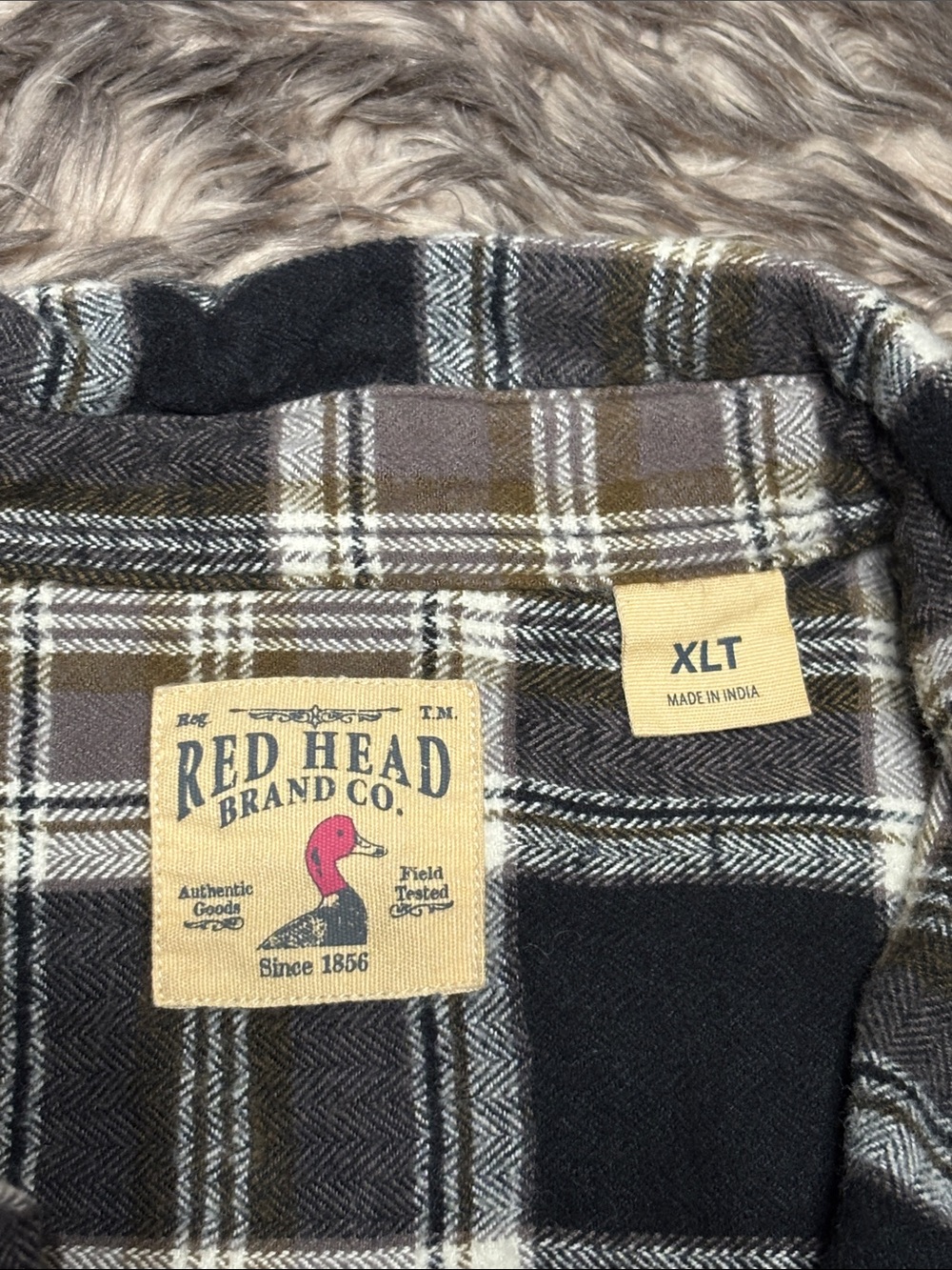 RedHead Black and Brown Plaid flannel Casual Button-Down Shirt - Picture 2 of 4